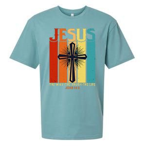 Christian Jesus The Way Truth Life Sueded Cloud Jersey T-Shirt