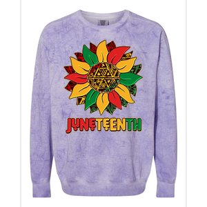 Celebrate Juneteenth Traditional African Pattern Sunflower Colorblast Crewneck Sweatshirt