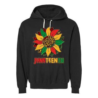 Celebrate Juneteenth Traditional African Pattern Sunflower Garment-Dyed Fleece Hoodie