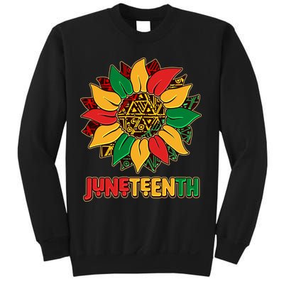 Celebrate Juneteenth Traditional African Pattern Sunflower Sweatshirt