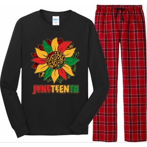 Celebrate Juneteenth Traditional African Pattern Sunflower Long Sleeve Pajama Set