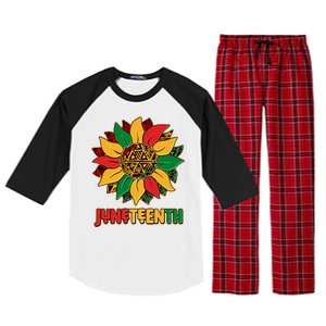 Celebrate Juneteenth Traditional African Pattern Sunflower Raglan Sleeve Pajama Set