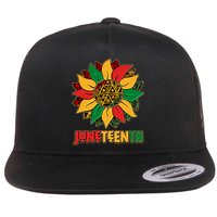 Celebrate Juneteenth Traditional African Pattern Sunflower Flatbill Hat