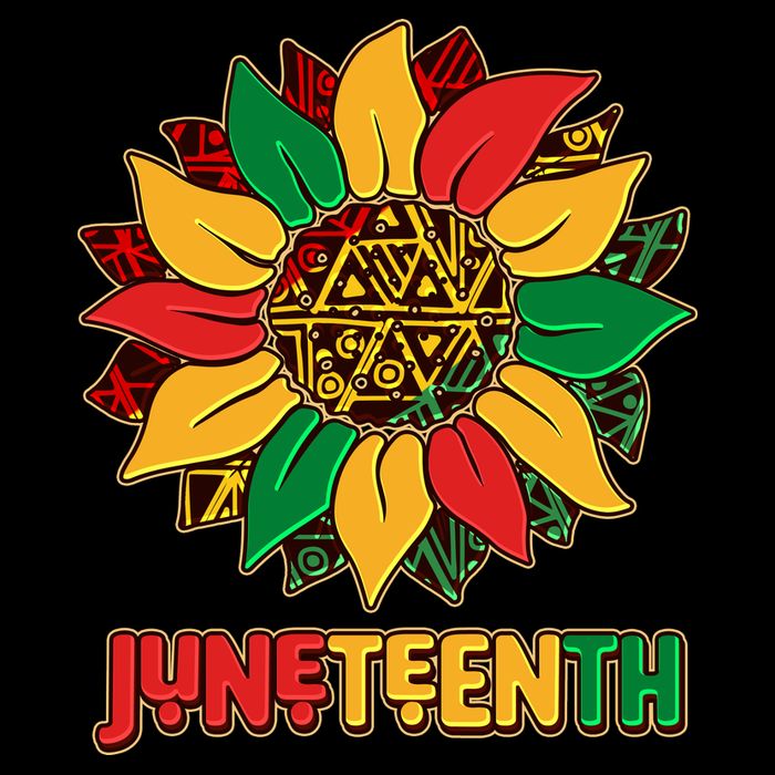 Celebrate Juneteenth Traditional African Pattern Sunflower Flatbill Hat