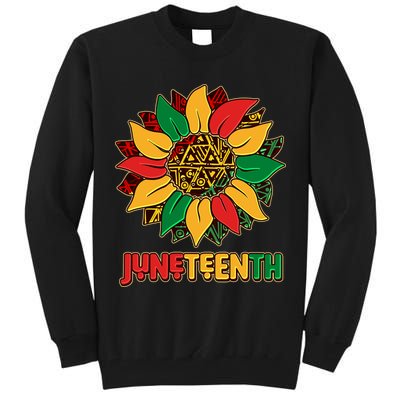 Celebrate Juneteenth Traditional African Pattern Sunflower Tall Sweatshirt