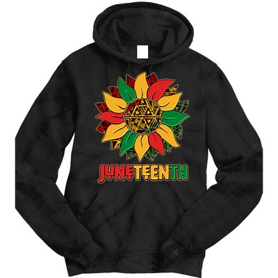 Celebrate Juneteenth Traditional African Pattern Sunflower Tie Dye Hoodie
