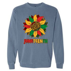 Celebrate Juneteenth Traditional African Pattern Sunflower Garment-Dyed Sweatshirt