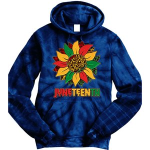 Celebrate Juneteenth Traditional African Pattern Sunflower Tie Dye Hoodie