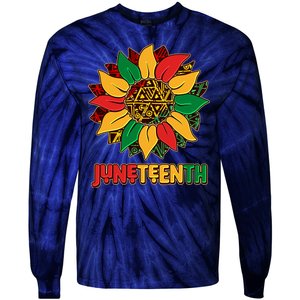 Celebrate Juneteenth Traditional African Pattern Sunflower Tie-Dye Long Sleeve Shirt