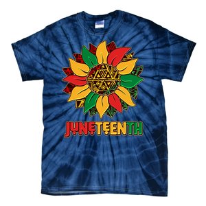 Celebrate Juneteenth Traditional African Pattern Sunflower Tie-Dye T-Shirt