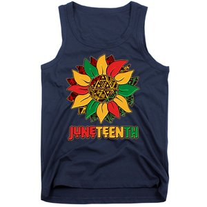 Celebrate Juneteenth Traditional African Pattern Sunflower Tank Top