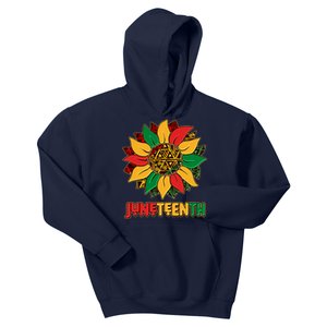 Celebrate Juneteenth Traditional African Pattern Sunflower Kids Hoodie