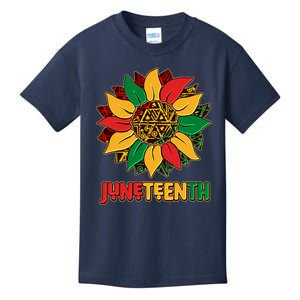 Celebrate Juneteenth Traditional African Pattern Sunflower Kids T-Shirt