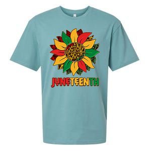 Celebrate Juneteenth Traditional African Pattern Sunflower Sueded Cloud Jersey T-Shirt