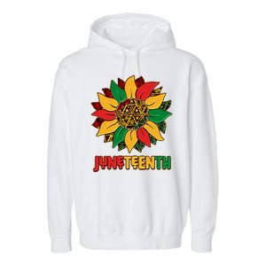 Celebrate Juneteenth Traditional African Pattern Sunflower Garment-Dyed Fleece Hoodie