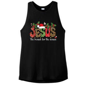 Christian Jesus The Reason Xmas Holiday Season Christmas Ladies PosiCharge Tri-Blend Wicking Tank