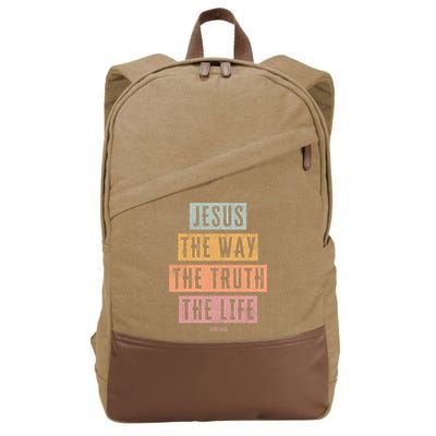 Christian Jesus The Way Truth Life Cotton Canvas Backpack