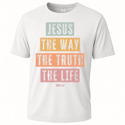 Christian Jesus The Way Truth Life Cooling Performance Crew T-Shirt