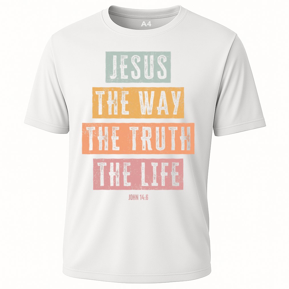 Christian Jesus The Way Truth Life Cooling Performance Crew T-Shirt