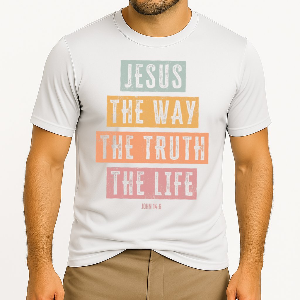 Christian Jesus The Way Truth Life Cooling Performance Crew T-Shirt