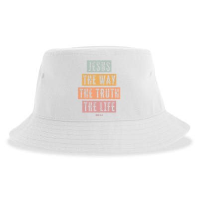 Christian Jesus The Way Truth Life Sustainable Bucket Hat