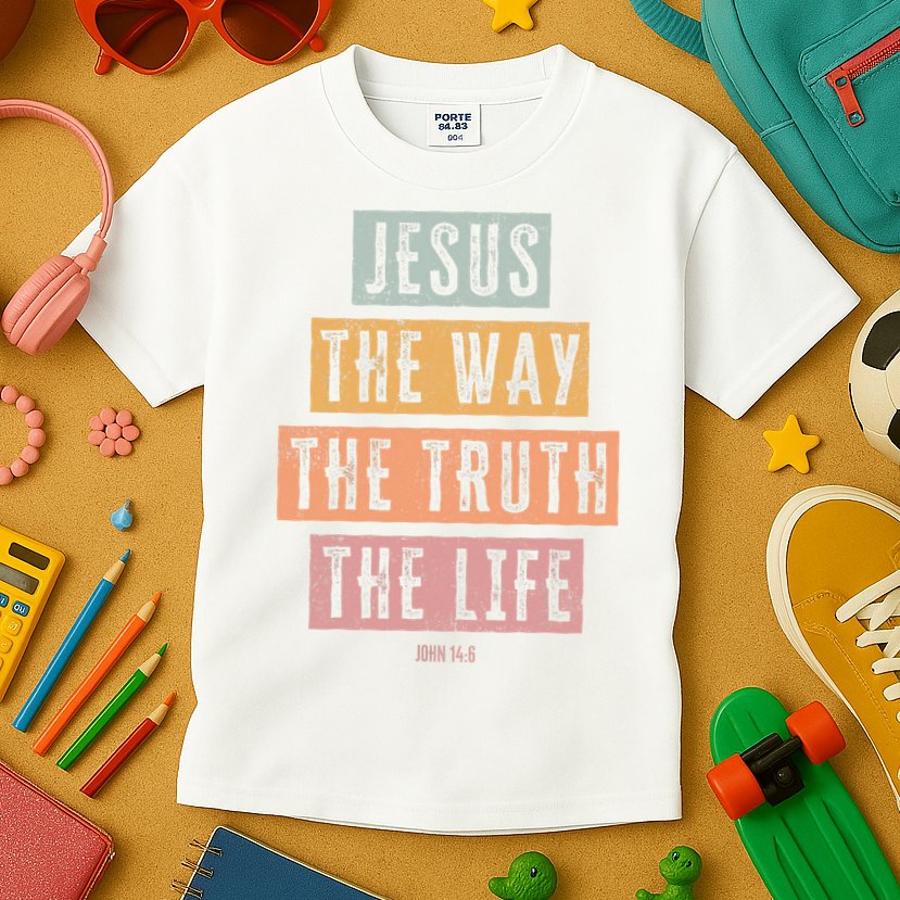 Christian Jesus The Way Truth Life Kids T-Shirt