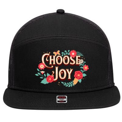 Choose Joy Vote Kamala Harris 7 Panel Mesh Trucker Snapback Hat