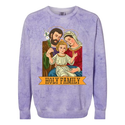 Child Jesus Virgin Mary and St Joseph Colorblast Crewneck Sweatshirt