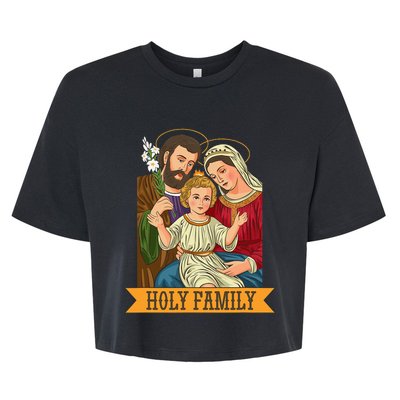 Child Jesus Virgin Mary and St Joseph Bella+Canvas Jersey Crop Tee