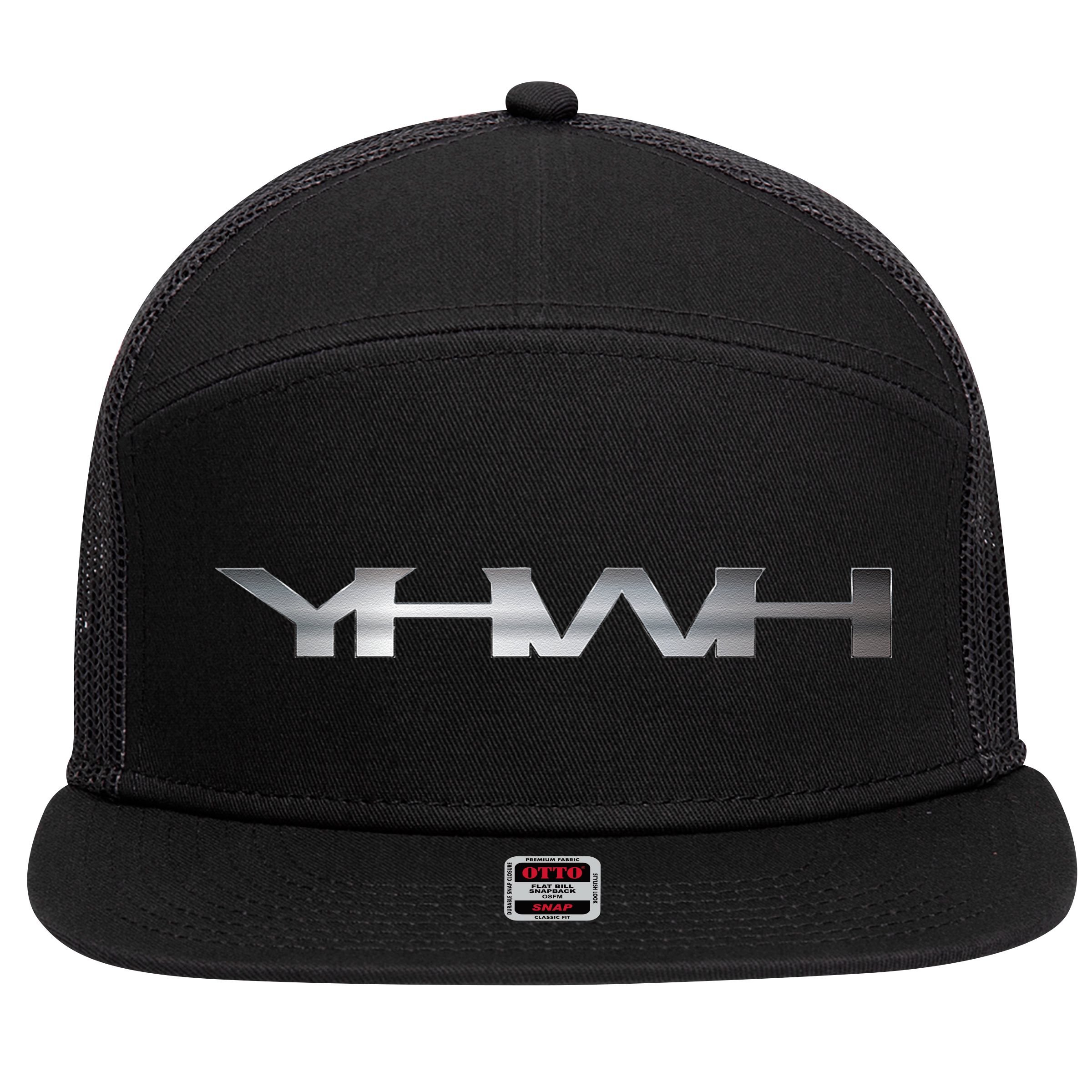 Christian Jesus Yahweh Design Christian Hebrew Faith 7 Panel Mesh Trucker Snapback Hat