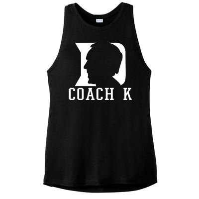 Coach K 1k Wins Basketball Ladies PosiCharge Tri-Blend Wicking Tank