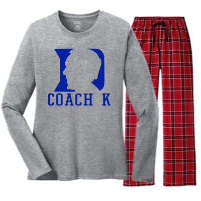 Coach K 1k Wins Basketball Women's Long Sleeve Flannel Pajama Set 