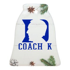 Coach K 1k Wins Basketball Ceramic Bell Ornament