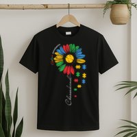 Choose Kind Autism Awareness Sunflower Puzzle Gift T-Shirt