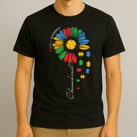 Choose Kind Autism Awareness Sunflower Puzzle Gift T-Shirt