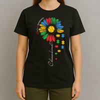 Choose Kind Autism Awareness Sunflower Puzzle Gift T-Shirt