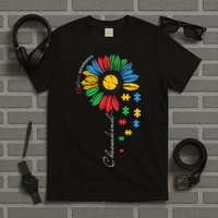Choose Kind Autism Awareness Sunflower Puzzle Gift T-Shirt