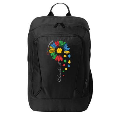 Choose Kind Autism Awareness Sunflower Puzzle Gift City Backpack
