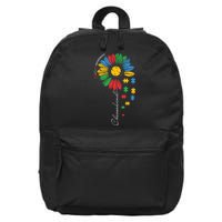 Choose Kind Autism Awareness Sunflower Puzzle Gift 16 in Basic Backpack