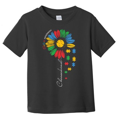 Choose Kind Autism Awareness Sunflower Puzzle Gift Toddler T-Shirt