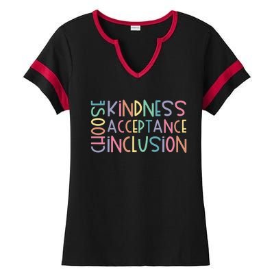 Choose Kindness Acceptance Inclusion Be Kind Unity Day Ladies Halftime Notch Neck Tee