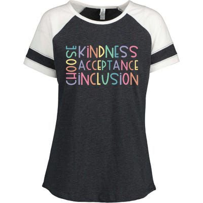 Choose Kindness Acceptance Inclusion Be Kind Unity Day Enza Ladies Jersey Colorblock Tee