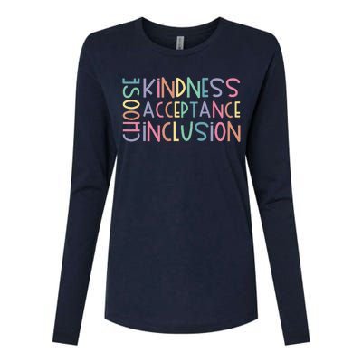 Choose Kindness Acceptance Inclusion Be Kind Unity Day Womens Cotton Relaxed Long Sleeve T-Shirt