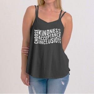 Choose Kindness Acceptation Inclusion Funny Unity Day Orange Women's Strappy Tank