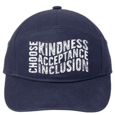 Choose Kindness Acceptation Inclusion Funny Unity Day Orange 7-Panel Snapback Hat