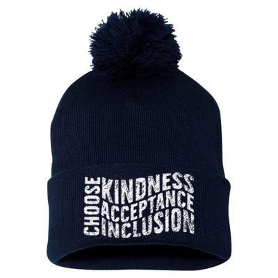 Choose Kindness Acceptation Inclusion Funny Unity Day Orange Pom Pom 12in Knit Beanie