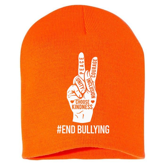 Choose Kindness Acceptation Inclusion Unity Day Orange Short Acrylic Beanie