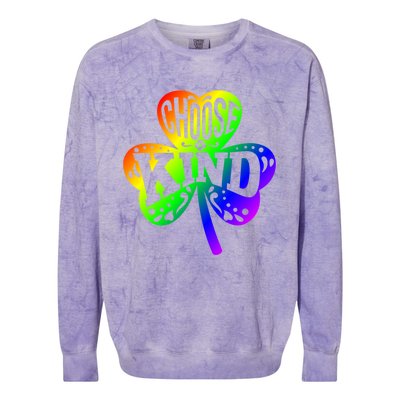 Choose Kind Autism Bullying Prevention St Paddys Day Cute Gift Colorblast Crewneck Sweatshirt