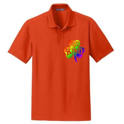 Choose Kind Autism Bullying Prevention St Paddys Day Cute Gift Dry Zone Grid Polo