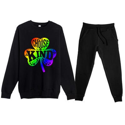 Choose Kind Autism Bullying Prevention St Paddys Day Cute Gift Premium Crewneck Sweatsuit Set